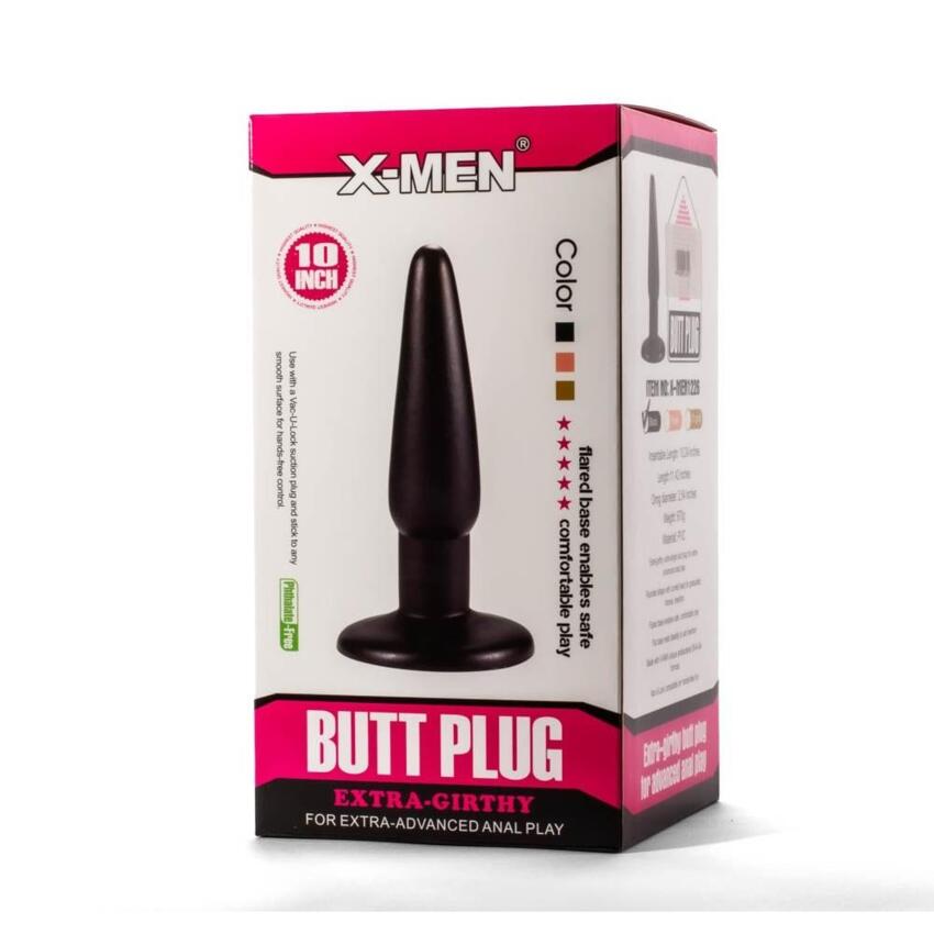 X-Men 10  Extra Girthy Butt Plug Black I  