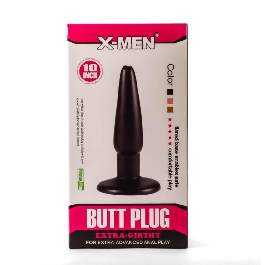 X-Men 10  Extra Girthy Butt Plug Black I  