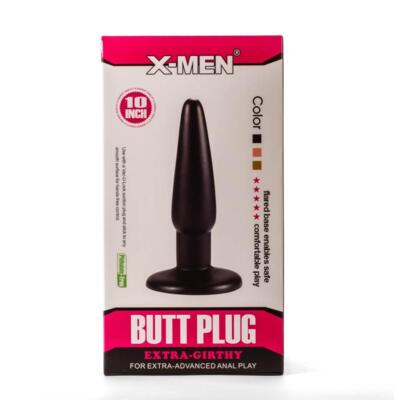 X-Men 10  Extra Girthy Butt Plug Black I 