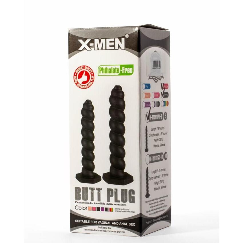 X-Men 7.87  Silicone Butt Plug Black S  