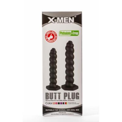 X-Men 7.87  Silicone Butt Plug Black S 