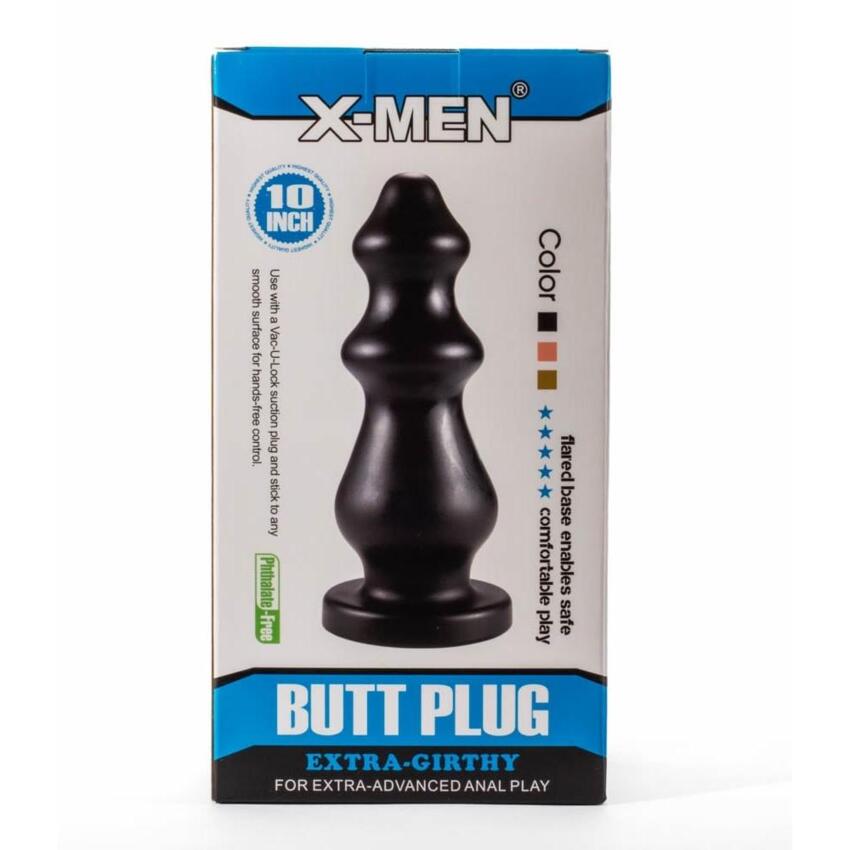 X-Men 10  Extra Girthy Butt Plug Black VI  