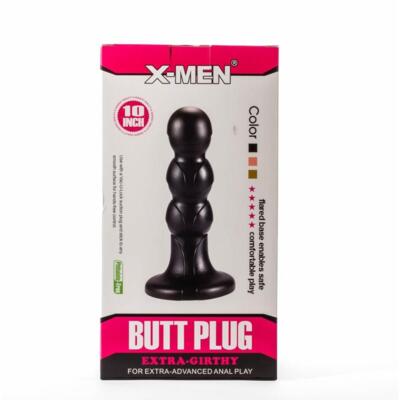 X-Men 10  Extra Girthy Butt Plug Black V 