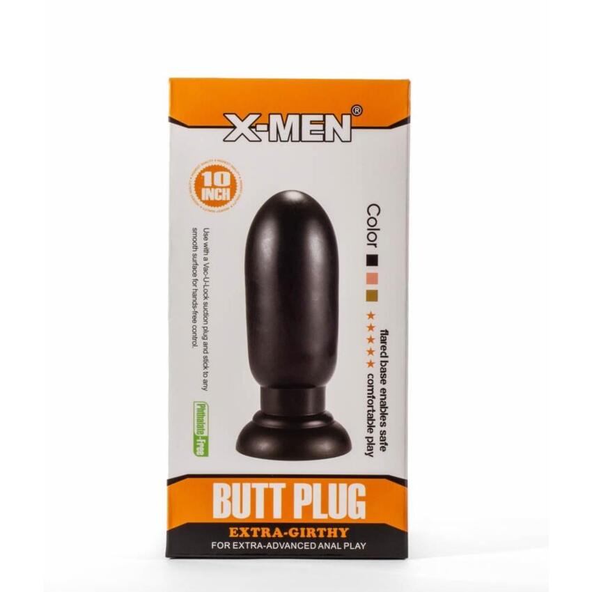 X-Men 7.87  Extra Girthy Butt Plug Black  