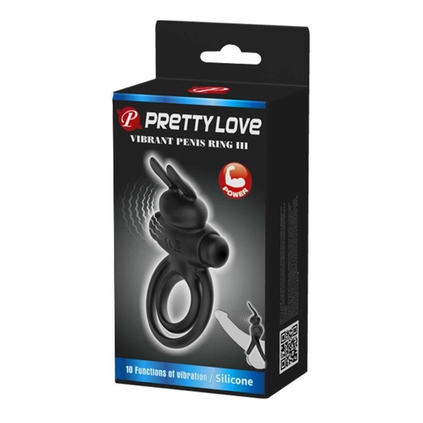 Pretty Love Vibrant Penis Ring III - Black  