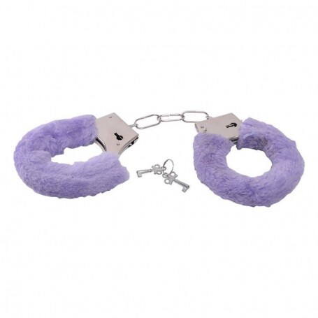 Manette con pelliccia viola  