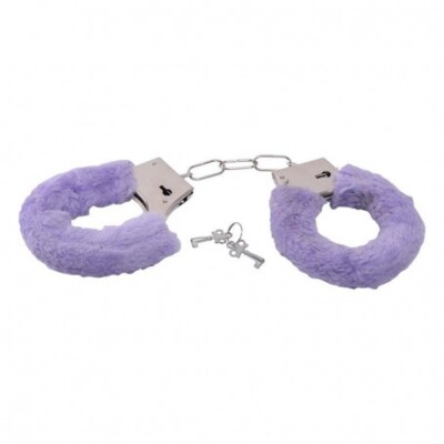 Manette con pelliccia viola 