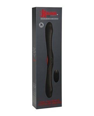 Vibratore in silicone Kink Dual Flex con telecomando wireless - Nero 