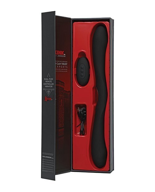 Vibratore in silicone Kink Dual Flex con telecomando wireless - Nero  