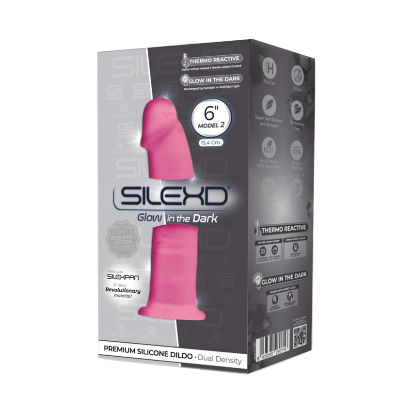 Silexd - Dildo Premium Silicone Mod.2 6'' - Glow in the Dark  