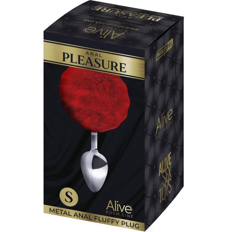 ALIVE - PLUG PIACERE ANALE METALLO LISCIO ROSSO FLUFFY TAGLIA S  