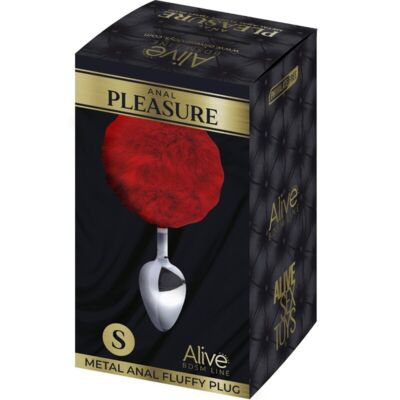 ALIVE - PLUG PIACERE ANALE METALLO LISCIO ROSSO FLUFFY TAGLIA S 