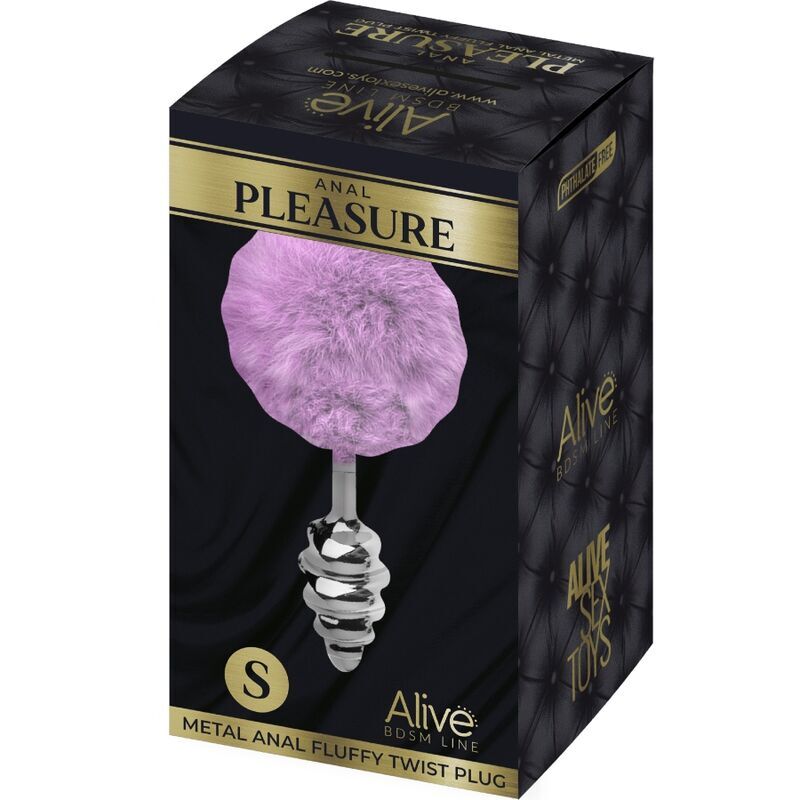 ALIVE - PLUG PIACERE ANALE SPIRALE METALLO FLUFFY VIOLA TAGLIA S  