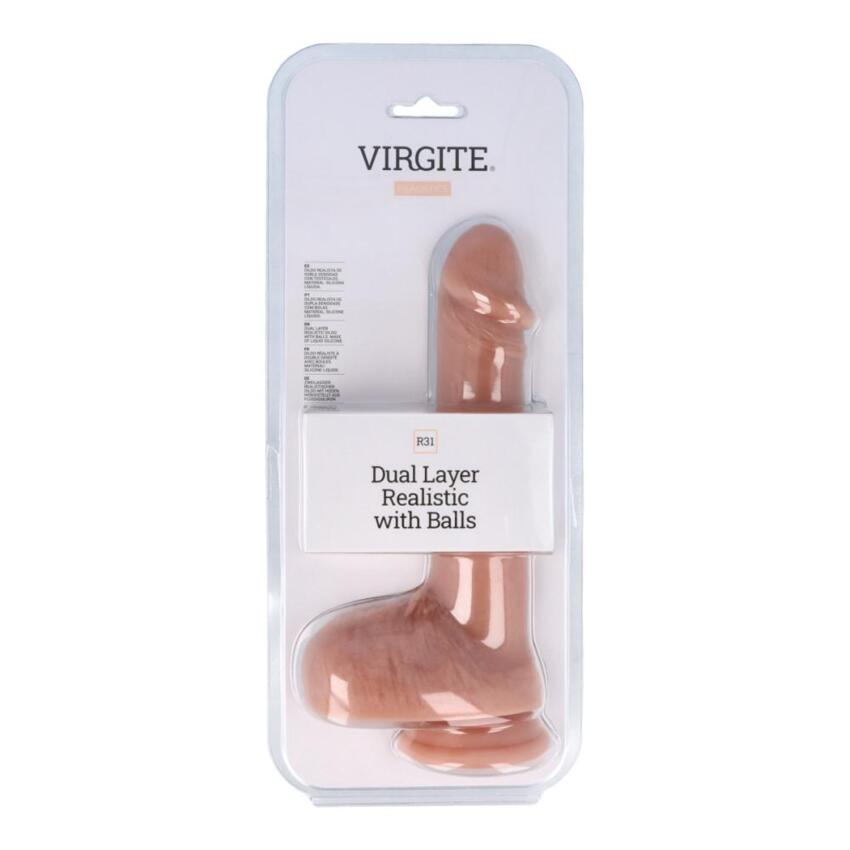 Virgite - Dildo Realistico Doppio Strato R31 - 8,5  - Color Carne  