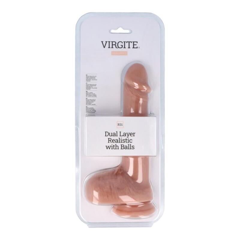 Virgite - Dildo Realistico Doppio Strato R31 - 8,5" - Color Carne