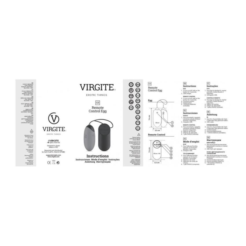 Virgite - Ovulo Ricaricabile con Controllo Remoto G5 - Black Edition  