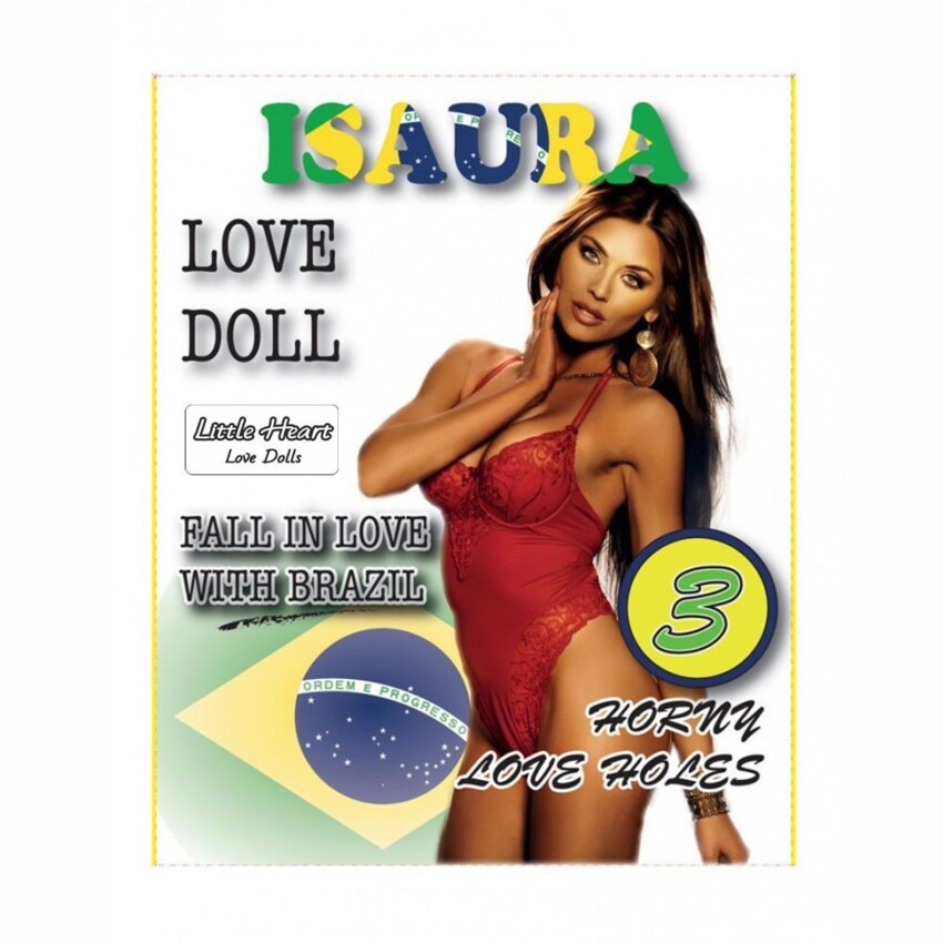 ISAURA LOVE DOLL BAMBOLA GONFIABILE BRASILIANA GRANDEZZA REALE 3 FORI  