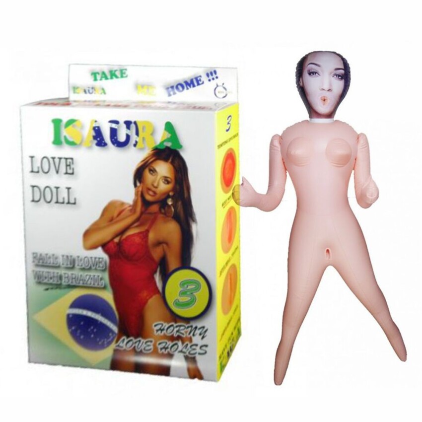 ISAURA LOVE DOLL BAMBOLA GONFIABILE BRASILIANA GRANDEZZA REALE 3 FORI  