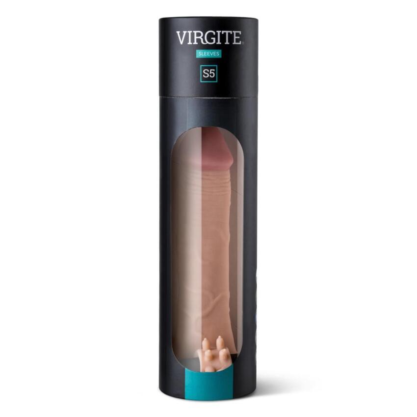 Virgite - Guaina Pene Realistica Vibrante S5 - 7,5  - Color Carne  