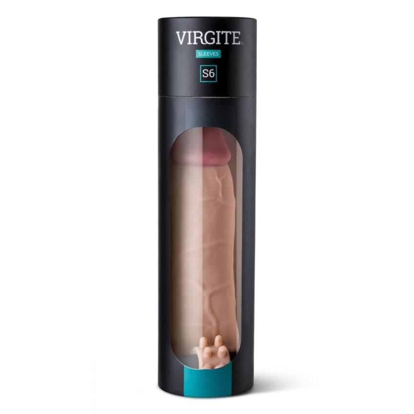 Virgite - Guaina Pene Realistica Vibrante S6 - 8  - Color Carne  