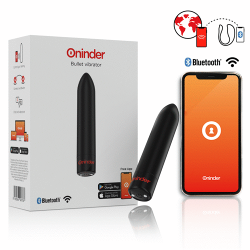 ONINDER - BERLIN VIBRATORE BULLET NERO 9 MODALITÀ 8,5 X 2 CM - APP GRATUITA  