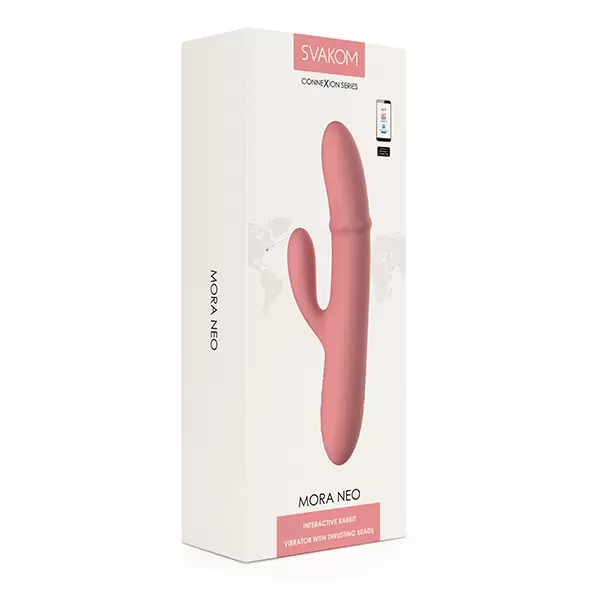 SVAKOM - MORA NEO VIBRATORE INTERATTIVO A SPINTA ROSA PESCA  