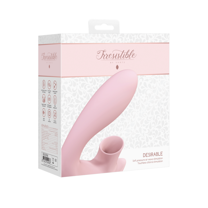 Desirable: vibratore a impulsi d'aria pieghevole/rosa  