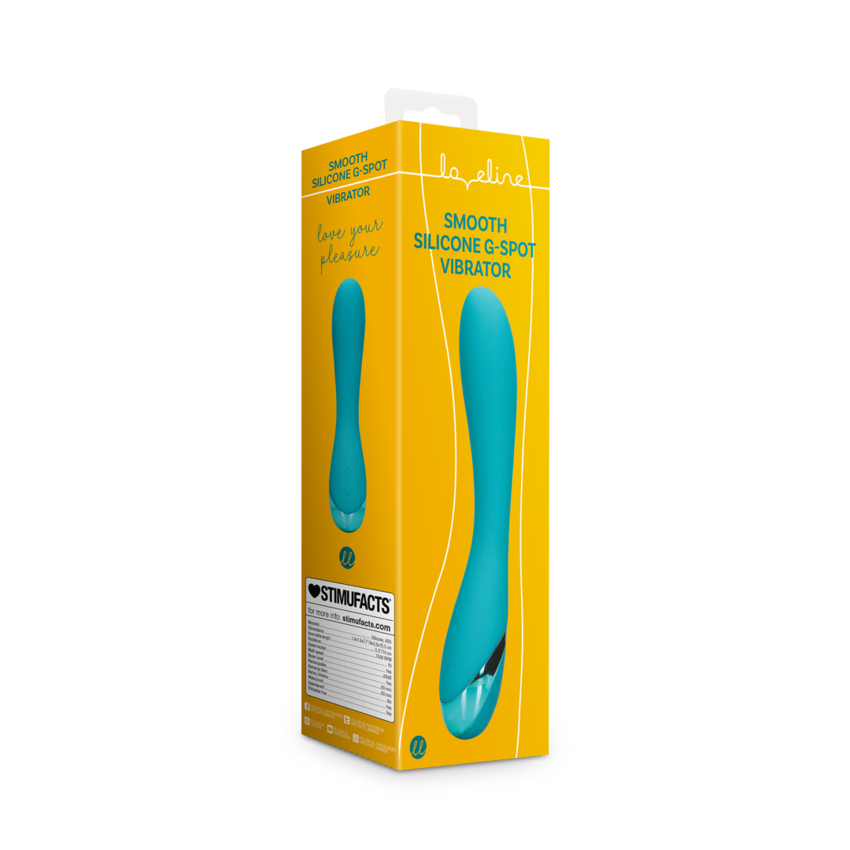 Smooth Silicone G-Spot Vibrator - Teal Blue  