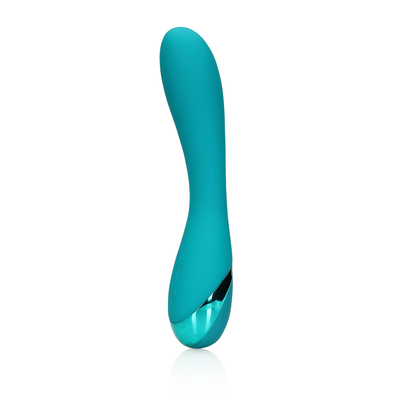 Smooth Silicone G-Spot Vibrator - Teal Blue 