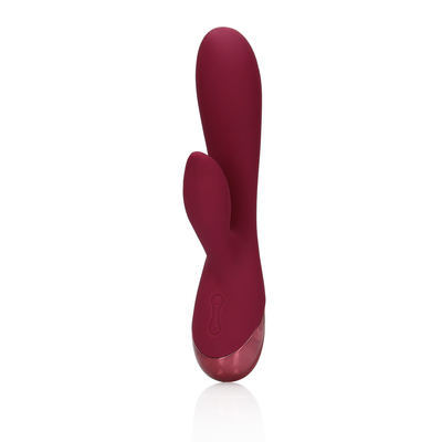 Smooth Silicone Rabbit Vibrator - Dark Cherry  