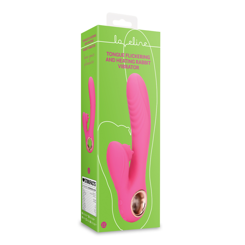 Tongue Flickering and Heating Rabbit Vibrator - Exuberant Pink  