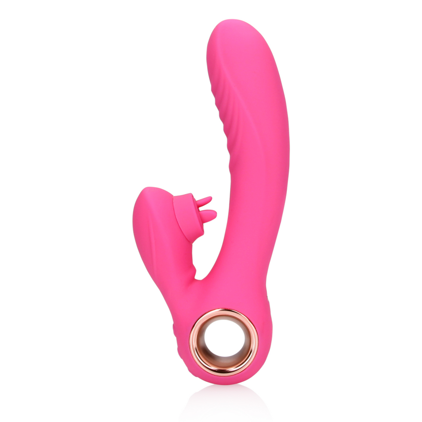 Tongue Flickering and Heating Rabbit Vibrator - Exuberant Pink  