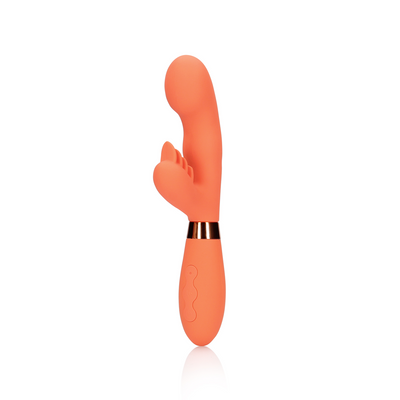 Rabbit Vibrator with Ribbed Clitoral Stimulator - Glazed Carrots  