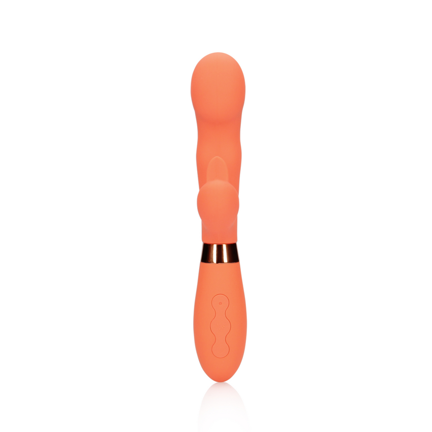 Rabbit Vibrator with Ribbed Clitoral Stimulator - Glazed Carrots  