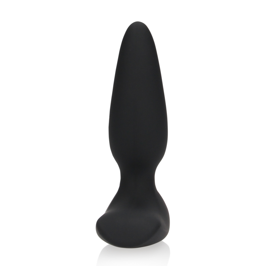 Smooth Vibrating Anal Plug with Remote Control - Licorice Black  