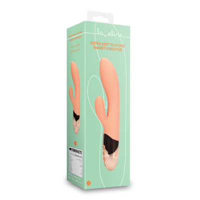 Ultra Soft Silicone Rabbit Vibrator - Ceramic Peach 