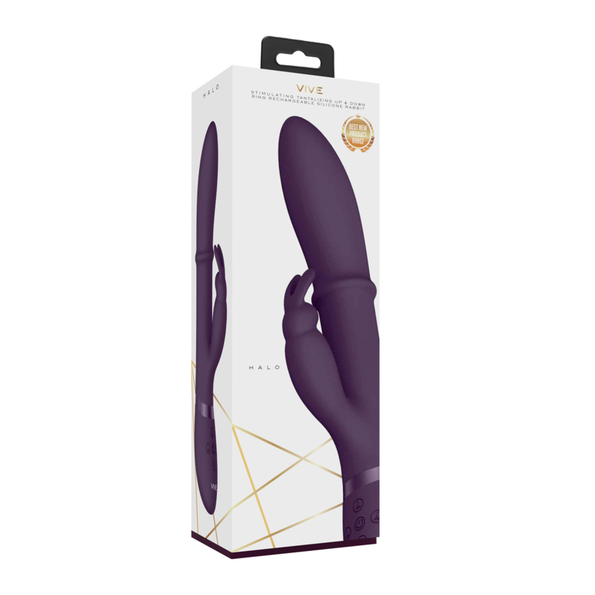 Halo - Vibratore Rabbit ad anello - Viola  