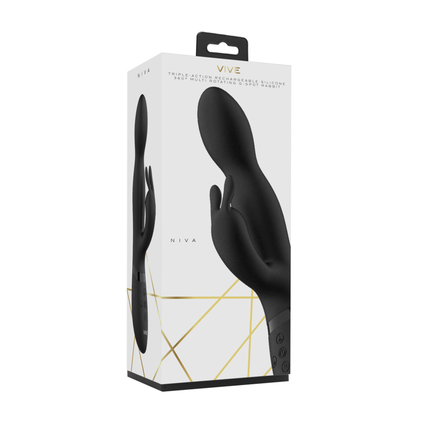 Niva - Vibratore Rabbit rotante - Nero  