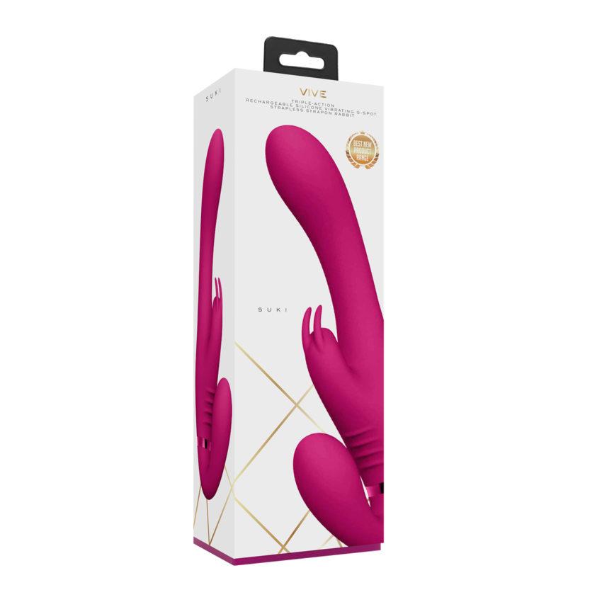 Suki - Rabbit Strap-on vibrante  - Rosa  