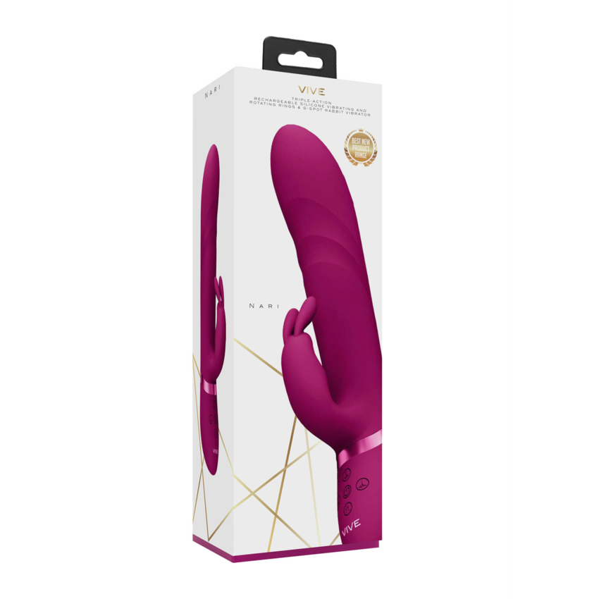 Nari - Perline Vibranti e Rotanti, G-Spot Rabbit - Rosa  