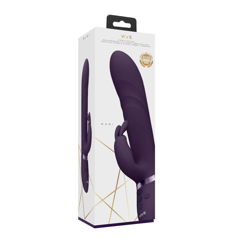 Nari - Perline Vibranti e Rotanti, G-Spot Rabbit - Viola  