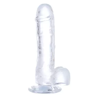 Dildo ultra realistico con palle - Trasparente 