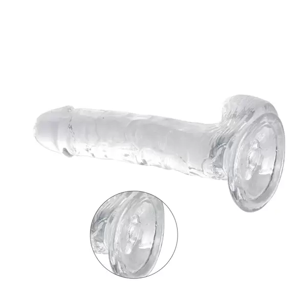 Dildo ultra realistico con palle - Trasparente  