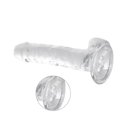 Dildo ultra realistico con palle - Trasparente 