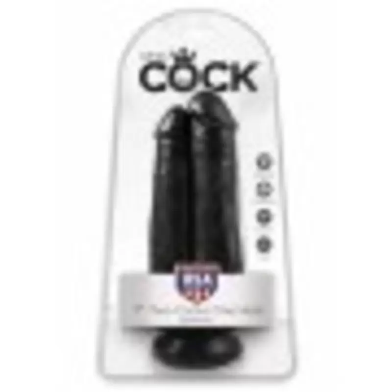 FALLO VAGINALE DILDO REALISTICO CON VENTOSA KING COCK DOPPIO 7 NERO BLACK TWO IN ONE