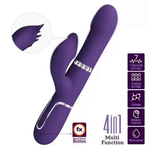 PRETTY LOVE - ZALIN PERLE VIBRATORE RABBIT 4 IN 1 VIOLA  