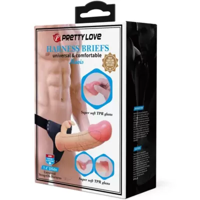 PRETTY LOVE - MAVIS HARNESS SLIP UNIVERSALE CON DILDO 19 CM NATURALE 