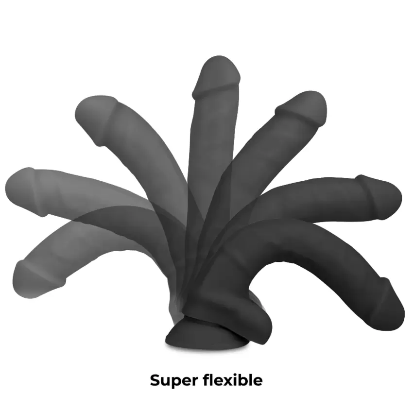 COCK MILLER - COCKSIL ARTICOLABILE IN SILICONE DENSIT NERO 13 CM  