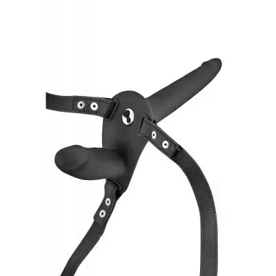 Fetish Tentation - Strap-On Harness Vibrante 15,5 cm - Nero  