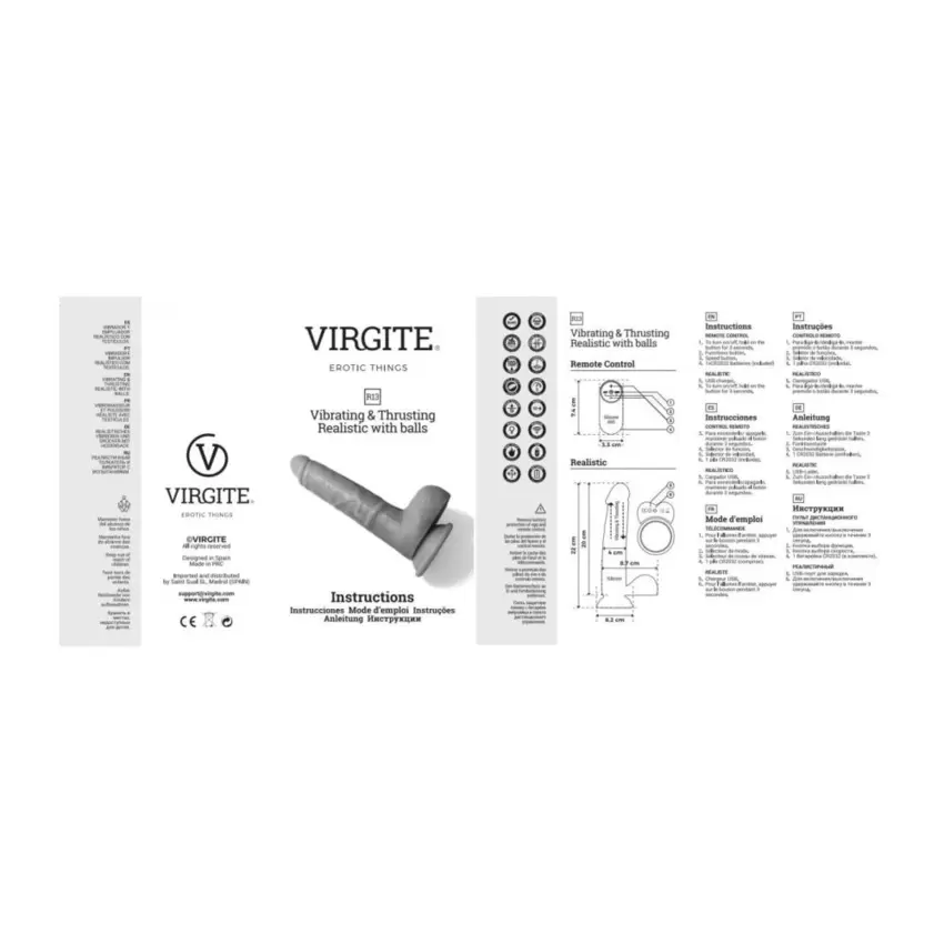 Virgite - Vibratore Thruster Ricaricabile R13 - Color Carne  